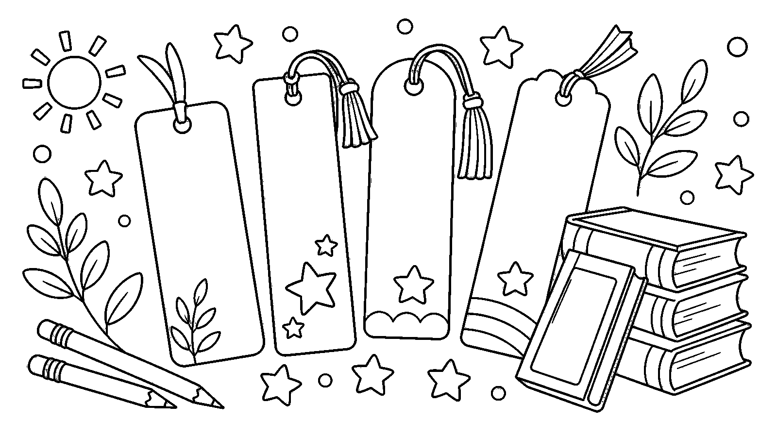 Printable bookmark activity coloring page for summer library visits.